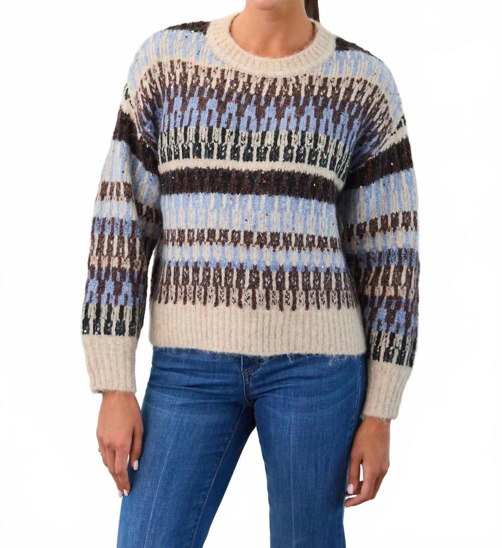 NEW FDJ addison après-ski jacquard sweater in winter intarsia